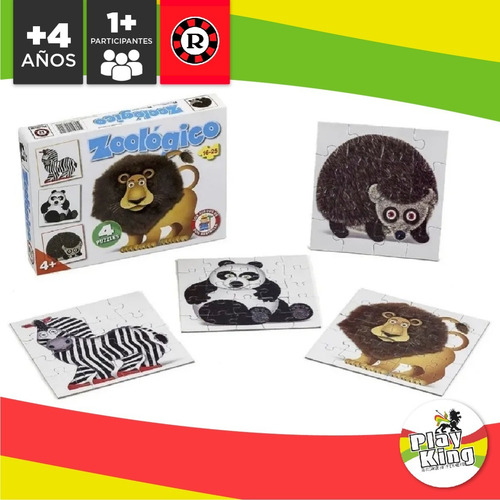 Imagen 4 de 10 de Juego Zoológico Rompecabezas Ruibal Playking