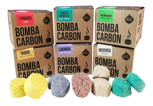 Pack Bomba Carbón Sagrada Madre X12 Linea Completa 6 Cajas 