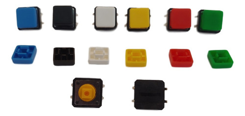 Kit 80 Push Button Chave Táctil Com Capa Quadrada Arduino