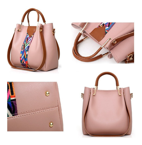 Imagen 7 de 9 de Set 4 Bolsas Mujer Moda Dama Crossbody Cosmetiquera Correa