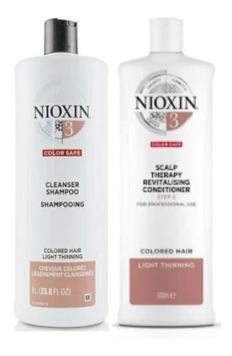 Nioxin Duo Shampoo Y Acond. Sistema 3 1l Cabello Teñido