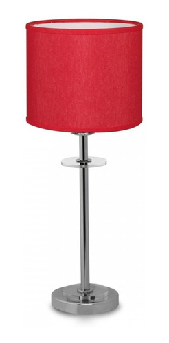 Veladores Modernos Led Cromados Dormitorio Habitacion Lds Estructura Cromado Pantalla Rojo