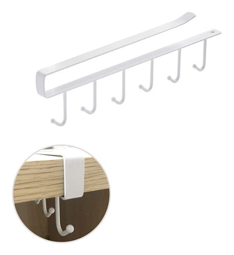 Imagen 4 de 7 de Soporte Metal 6 Ganchos Colgador Tazas Y Accesorios Cocina