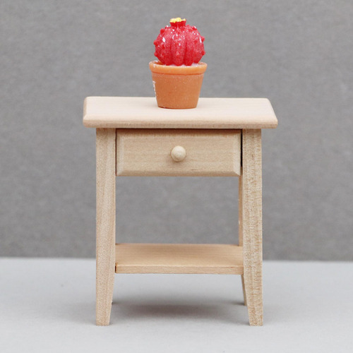 2 X 1/12 Dollhouse Night Stands Con Cajón Dollhouse Mesitas