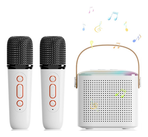 Altavoz Bluetooth Portátil Con 2 Micrófonos Para Karaoke