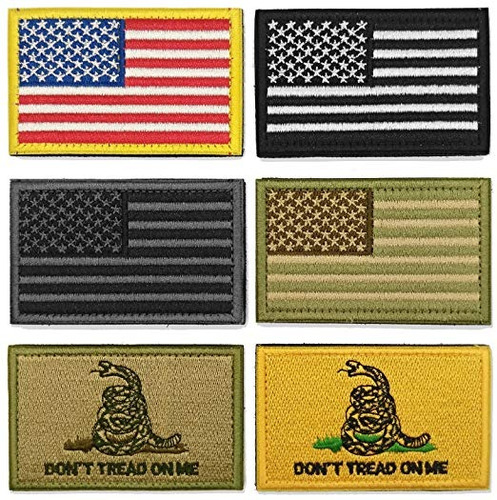 Wzt Bundle 6 Piezas Bandera Americana Táctico Moral Militar 