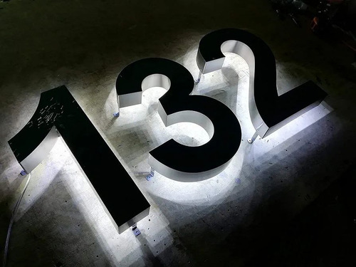 3 Pieza Numeros De Casa Residencial Con Luz Aluminio 20cms