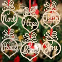 Comprar Bememo 30 Piezas De Adornos Huecos De Madera De Navidad Par. Color Rojo
