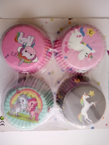 Capsulas De Cupcakes 100 Uds 6,5 Cm Unicornio Y Pastelito