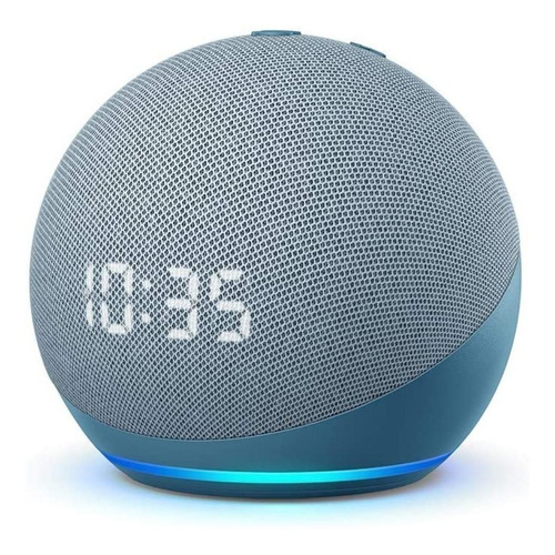 Amazon Echo Dot Echo Dot 4th Gen with clock con asistente virtual Alexa, pantalla integrada twilight blue 110V/240V