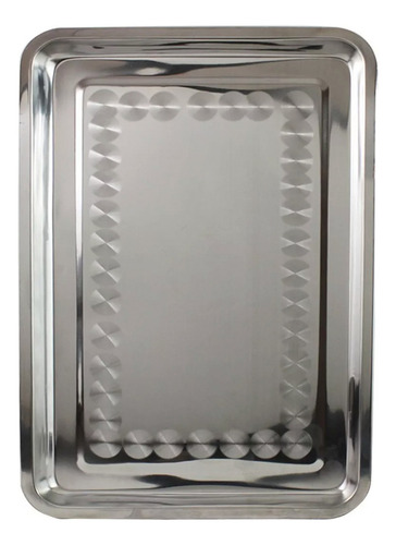 Charola De Aluminio Servir Hornear Cocina Reposteria 8590 Color Plata 8590