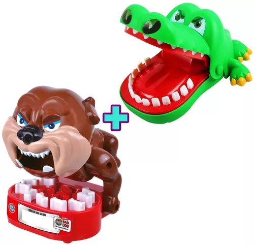 Jogo Infantil Mini Bad Dog + Crocodilo Dentista Morde O Dedo