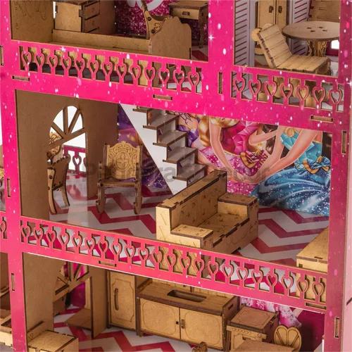 Casa Casinha Bonecas Polly Barbie Madeira Mdf Pintado