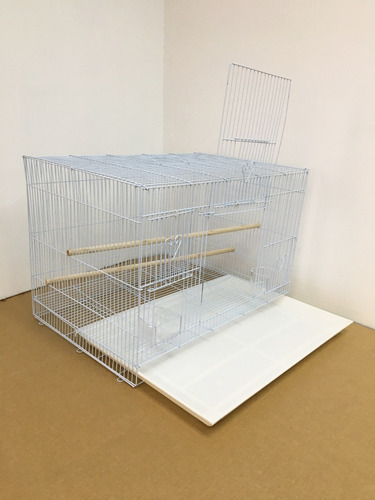 Imagen 4 de 5 de Jaula Cuadrada Canario Loro Catita Pajaro 2 Comederos 80400