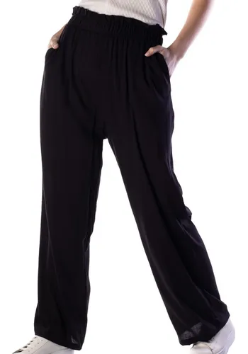 Pantalon Mujer Palazzo Recto Tiro Alto Super Comodo Casual