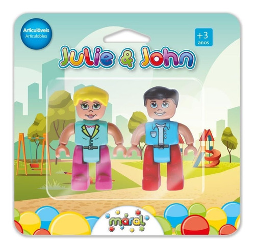 Bonecos John E Julie Brinquedo Infantil Blister Maral