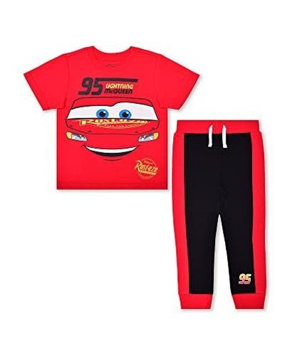 Conjunto De Camiseta Y Jogger De Disney Cars Boys Para Niños