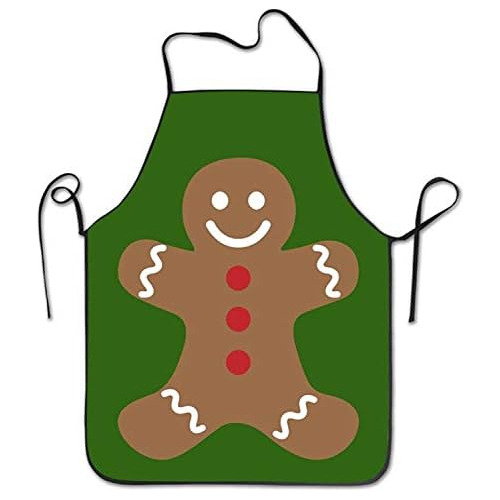 Delantal De Cocina Unisex Gingerbread Man Feliz Navidad...