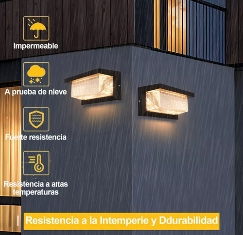 Aplique De Pared Exterior Impermeable Moderno Con Cristal