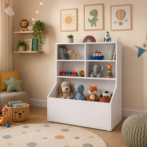 Estante Organizadora Infantil Multifuncional Casas Gmg Branco