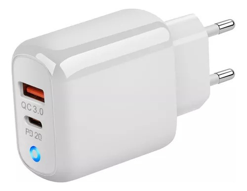 Cargador Enchufe Doble 20w Carga Rápida Para iPhone/ Samsung