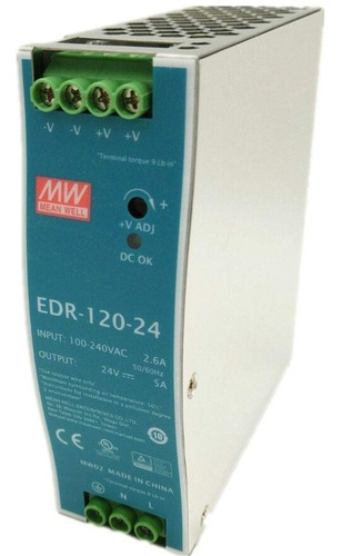 Imagen 3 de 3 de Fuente De Poder 24vdc 5amp Input 90-264v Meanwell Edr-120-24