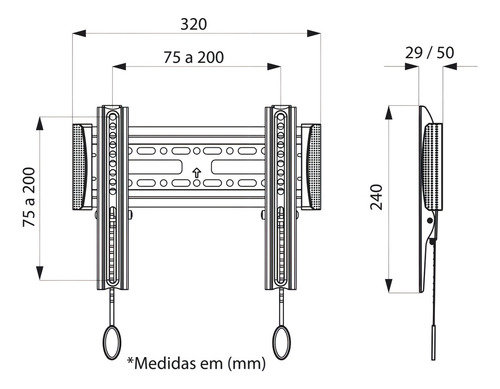 Suporte Elg E200 De Parede Para Tv/monitor De 15 Até 43 Pr Preto