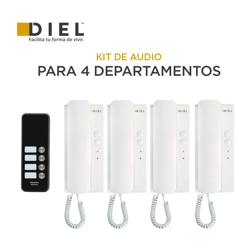 Portero Electrico De Audio Multidepartamental Para 4 Dpts 