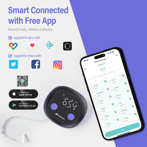 Cinta Métrica Inteligente Fitdays Modelo Bluetooth Hd
