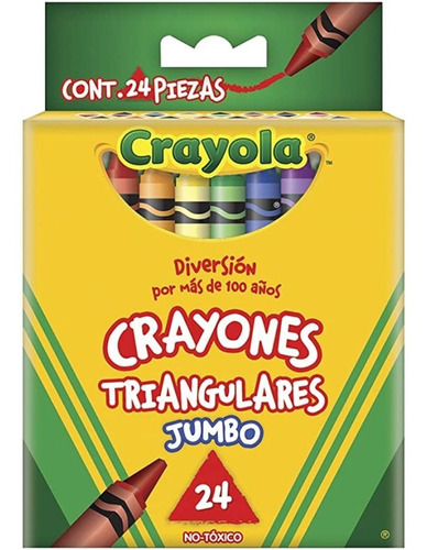 24 Crayones Triangulares Jumbo Colores Dibujo Crayola 