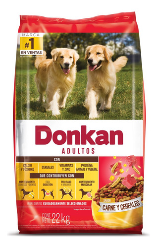 Alimentos Para Perros Donkan Audlto Carne Y Cereales X 22 Kg