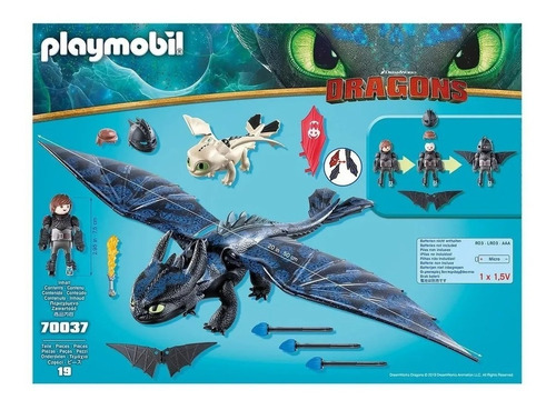 Imagen 7 de 9 de Playmobil Dragones Hipo Y Desdentado Con Bebe Dragon 70037