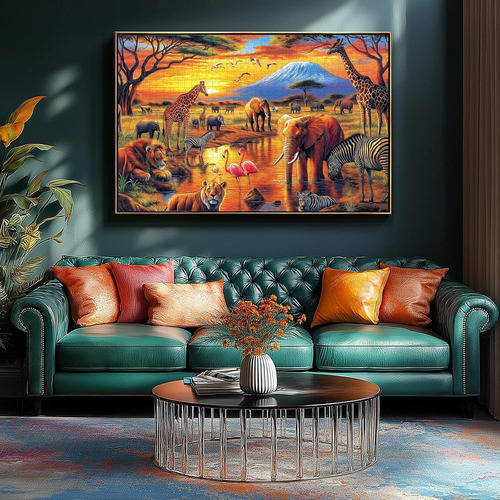 Rompecabezas Jiujiu 1000 Piezas Safari Africano 70x50 Cm