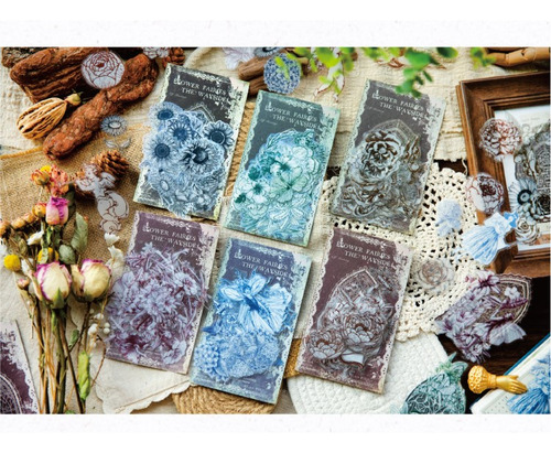 Set 40 Deco Stickers Flores Hadas & Ángeles Journaling Scrap