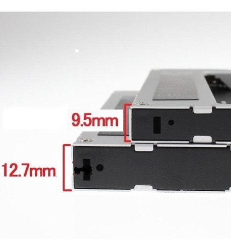 Imagen 3 de 4 de Caddy 2° Disco Notebook 9,5mm Sata A Sata En Lectora Local