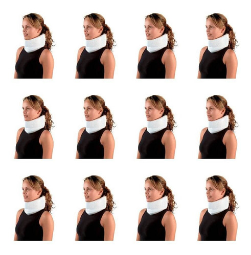 Imagem 1 de 1 de Mercur Colar Cervical Branco Leve M (kit C/12)
