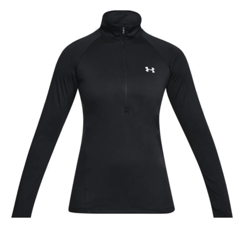 Remera Under Armour 1/2 Zip De Dama Negro