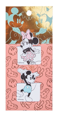 Señaladores Magneticos Bookmark Mickey & Minnie 4x5,5 Cm X2u