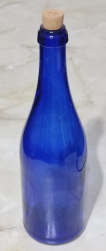 Botella De Vidrio Azul (para Solarizar O Decó) 750ml.