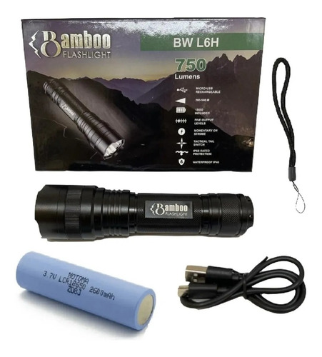 Linterna Tactica Bamboo Led 750 Lumens Bwl6h 500 Metros