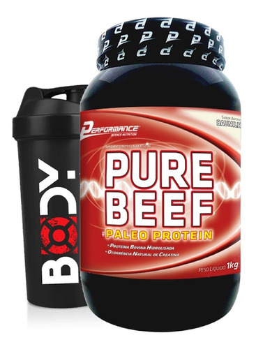 Pure Beef Paleo Proteína Bovina 1kg + Shaker - Performance Nutrition