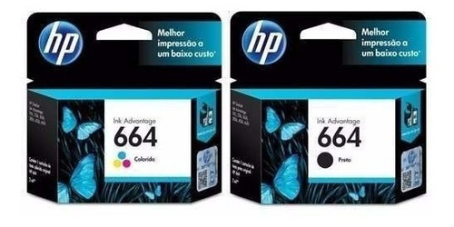 Kit 2 Cartuchos Originais Hp 664 Hp 2136 3636 3836 4536 4676