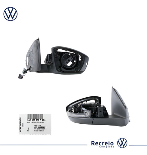 Retrovisor Com Pisca Lado Direito T-cross 2020 A 2023 Orig.