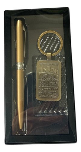Set De Llavero + Lápiz Estuche De Regalo Día Del Padre Papá Dorado