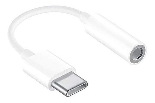 Adaptador De Audio Usb Tipo-c A 3.5mm  Conectorjack Audífono Color Blanco