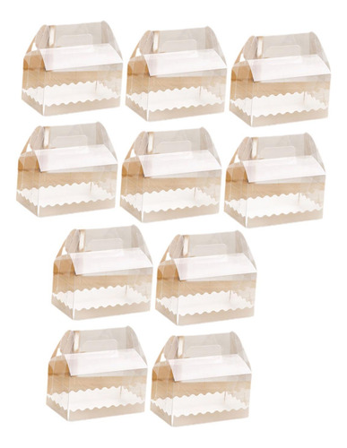 10 Cajas Para Tartas Con Asa, Cajas Transparentes Para , M