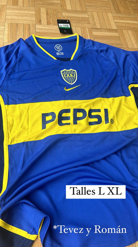 Camiseta Retro Boca Juniors Tevez Y Riquelme Nueva