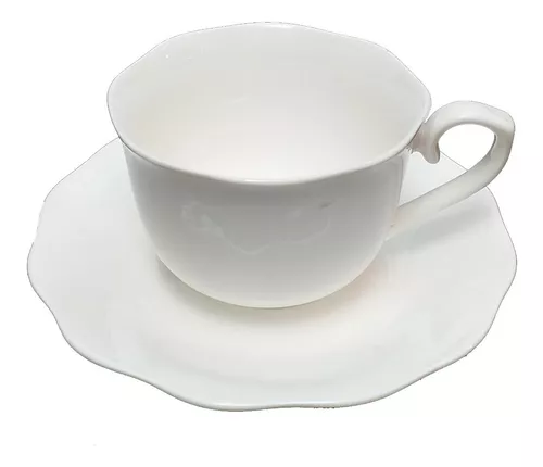 Taza De Té C/ Plato Porcelana Premium X 6 U. - Sheshu Home