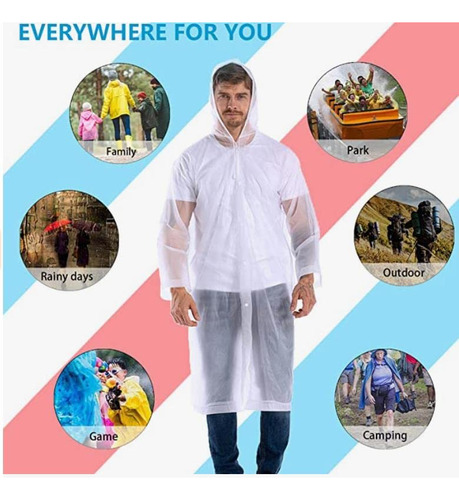 3 Packs Poncho De Lluvia, Chubasqueros Impermeable