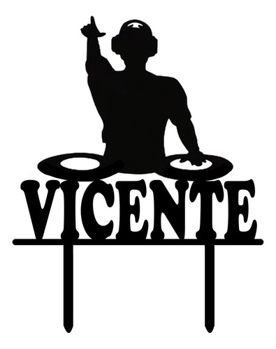 Cake Topper Adorno Pinche Torta - Musica Disco Dj C/nombre